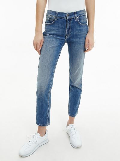 Calvin Klein Ruhák HU793994 | Calvin Klein Mid Rise Slim Női Farmernadrág Kék